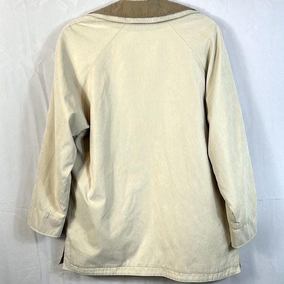 London Fog Insulated Zip Out Trench Coat Sz Petite Med  Like New Cream - Picture 9 of 10